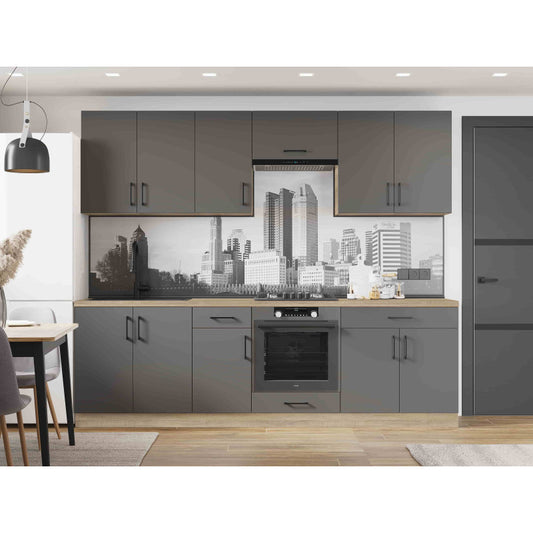 Кухня модульна Эверест Оптима набор №6 Графит 2,6 м (без столешницы) (DTM-5714)