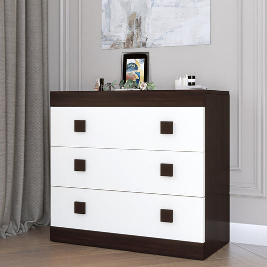 Комод Эверест на 3 ящика Соната-1 80х38х75 венге темный + белый (DTM-2046)