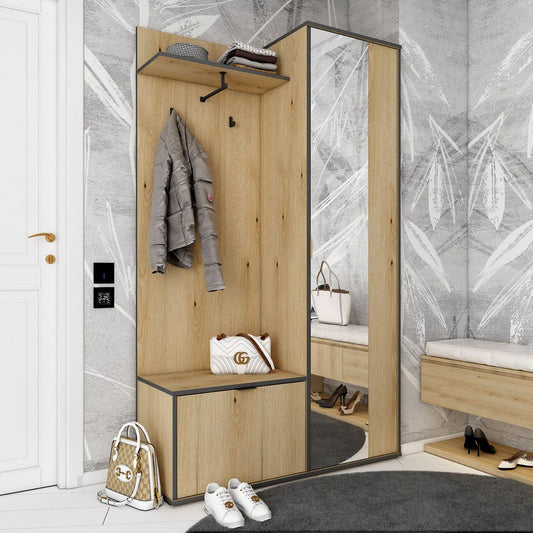 Прихожая с зеркалом Doros Дора 113,5х40х192 см Дуб артизан (DRS-011340)