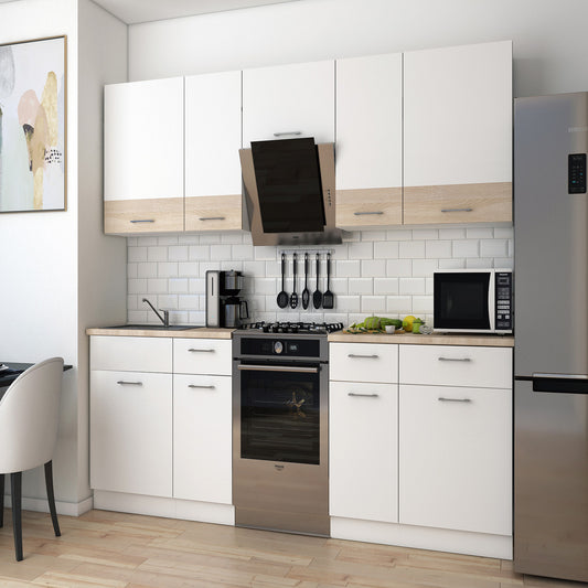 Кухня модульная Лея Doros 260х60х250 см Белый/Дуб сонома (DRS-011380)