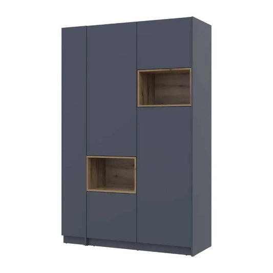 Шкаф для одежды с нишей и этажеркой Doros Дейл Графит/Дуб Эвок 2 ДСП 143.2х52х220 DRS-011723 (44900335)