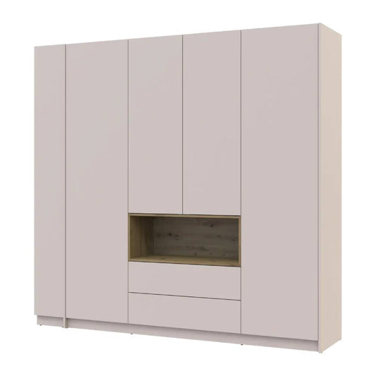 Шкаф для одежды с нишей и этажеркой Doros Дейл Кашемир/Дуб Артизан 4 ДСП 234х52х220 DRS-011728 (44900340)