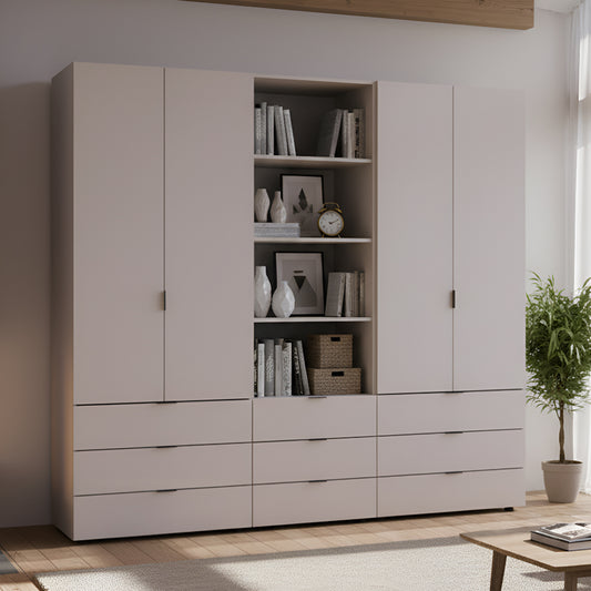 Шкаф для одежды Doros Гелар Кашемир 2+2ДСП с пеналом 215х49.5х203.4 (DRS-011918)