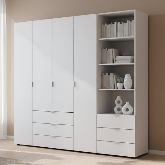 Шкаф для одежды Doros Гелар Белый 4ДСП с пеналом 215х49.5х203.4 (DRS-011927)