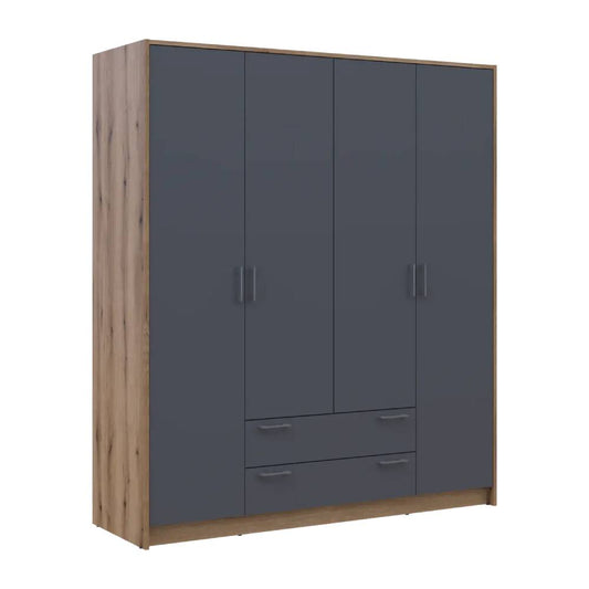 Шкаф для одежды Doros Ронди Дуб Артизан/Графит 4ДСП 160х52х195 DRS-011659 (80737824)