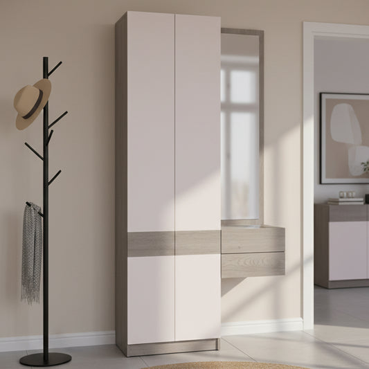 Прихожая Doros Сола 1+2 Канноло/Кашемир ДСП/зеркало 105х40х215 (DRS-011897)