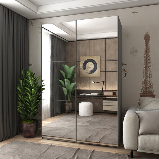 Шкаф-купе двухдверный Doros G-Caiser 160х60х240 см Графит/2 Зеркала (DRS-011028)