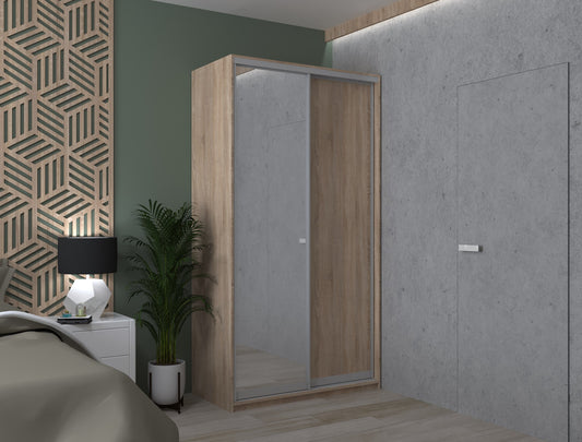 Шкаф-купе двухдверный Doros Сити Лайт 120х45х225 см Дуб сонома/1 Зеркало (DRS-011080)