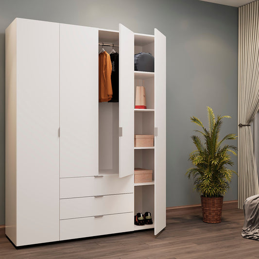 Шкаф распашной для одежды Doros Гелар 155х49,5х203,4 см Белый (DRS-011100)