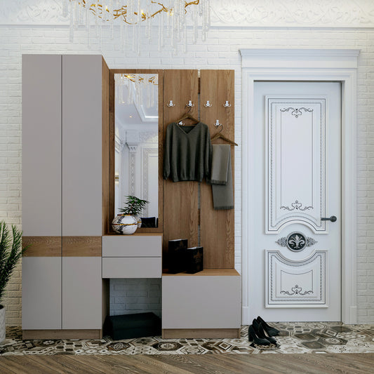 Прихожая Doros Сола (модульная — 3 элемента) Канноло/Кашемир 165х40х215 (DRS-011900)