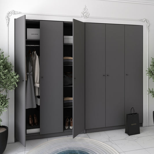 Комплект шкафов для одежды Doros Промо (2 шт.) 270х48х204 см Графит (DRS-011217)