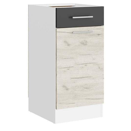 Кухонный модуль нижний с шухлядой Эверест Эко 400 дуб крафт белый/графит/белый (без столешницы) 40х46х82 см (DTM-071030)