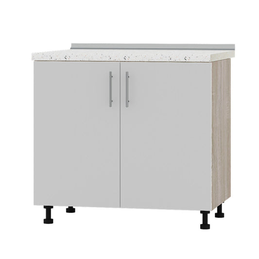 Кухонный модуль под мойку Оптима Низ Н84-900 Дуб Сонома/Нимфея Альба (Белый) (без столешницы) 900х461х820 мм (DTM-072179)