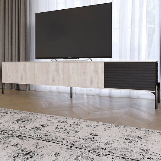 Тумба под телевизор на черных металлических ножках LION Грей Самоа дымчатый/Асфальт (LION-042484)