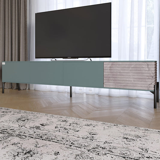 Тумба под телевизор на черных металлических ножках LION Грей Гранит серый/Камень (LION-042555)