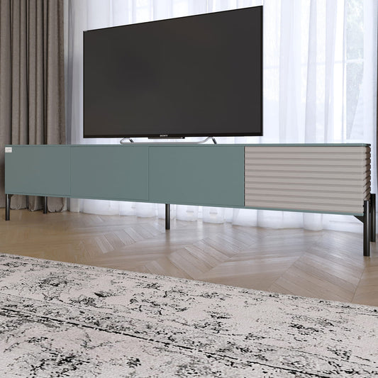 Тумба под телевизор на черных металлических ножках LION Грей Гранит серый/Кашемир (LION-042585)