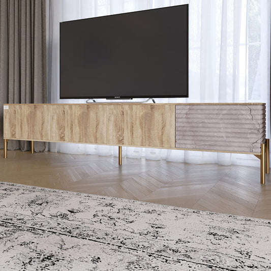 Тумба под телевизор на золотых металлических ножках LION Грей Дуб Сонома/Камень (LION-042570)