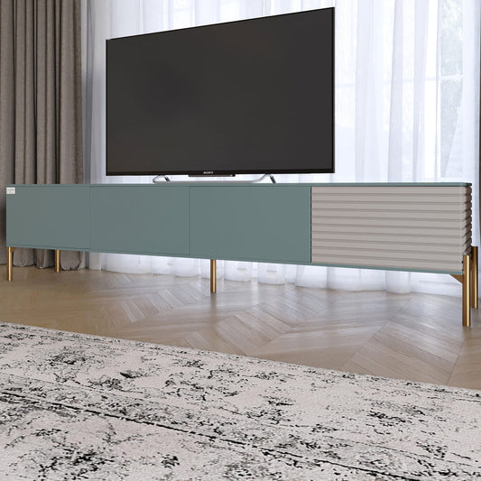 Тумба под телевизор на золотых металлических ножках LION Грей Гранит серый/Кашемир (LION-042595)