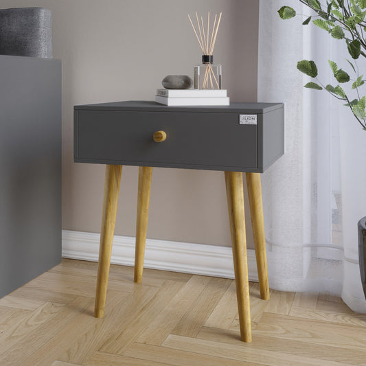 Тумба прикроватная LION Хьюге-4 Антрацит (LION-041011) ТОП