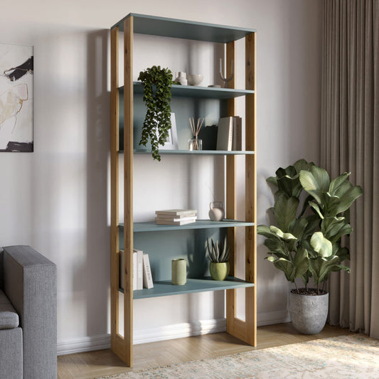 Модуль-1 стеллаж полки LION Нобу Нимфея Альба/Дуб Артизан (LION-042417)