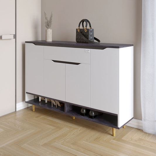 Тумба для обуви в прихожуюLION Салливан Тумба-2 Нимфея Альба (белый)/Бетон Темный (LION-041140)