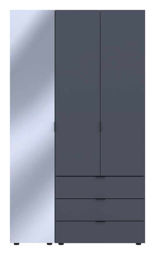 Комплект шкафов для одежды Doros Гелар (2 шт.) 116,5х49,5х203,4 см Зеркало/Графит (DRS-011133)