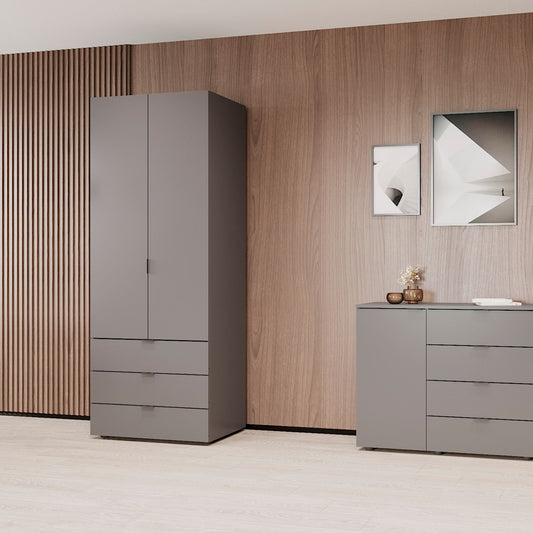 Шкаф распашной для одежды Doros Гелар 77,5х49,5х203,4 см Графит (DRS-011107)