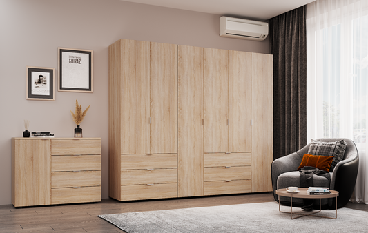 Комплект шкафов для одежды Doros Гелар (2 шт.) 232,5х49,5х203,4 см Дуб сонома (DRS-011105)