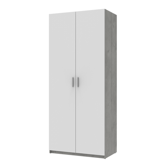 Шкаф распашной для одежды Doros Кен 90х52х210 см Белый/Бетон (DRS-011187)