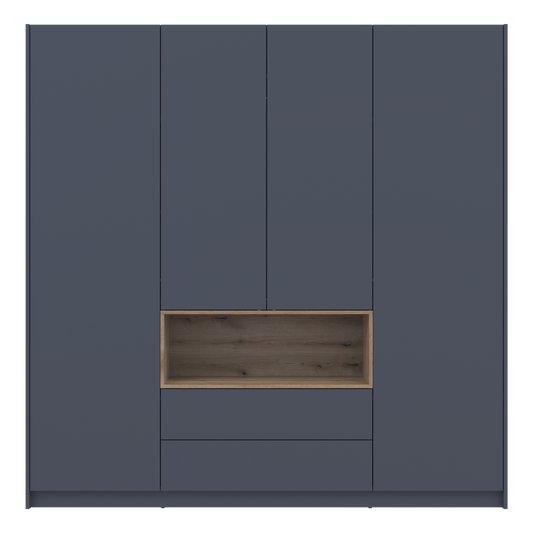 Шкаф для одежды с нишей Doros Дэйл 206х52х220 см Графит/Дуб евок (DRS-011283)