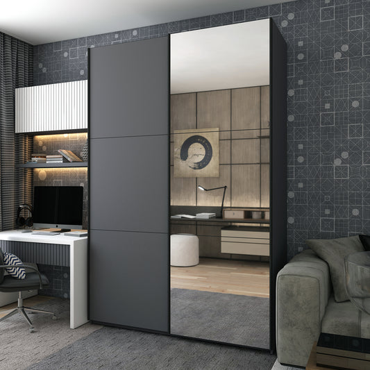 Шкаф-купе двухдверный Doros G-Caiser 180х60х240 см Графит/1 Зеркало (DRS-011033)