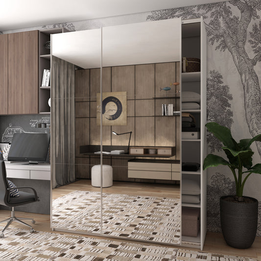 Шкаф-купе двухдверный Doros G-Caiser 180х60х240 см Белый/2 Зеркала (DRS-011012)