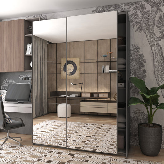 Шкаф-купе двухдверный Doros G-Caiser 180х60х240 см Графит/2 Зеркала (DRS-011029)