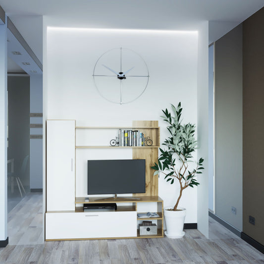 Стенка в гостиную Doros Кона 151х40х147 см Дуб тахо/Белый (DRS-011310)