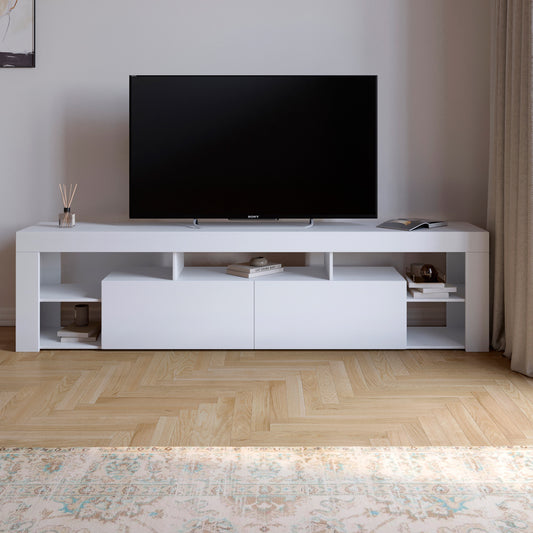 Тумба под телевизор с 5 полками М-ЗОН Джеко 200 Нимфея Альба (белый) (MZN-031037)