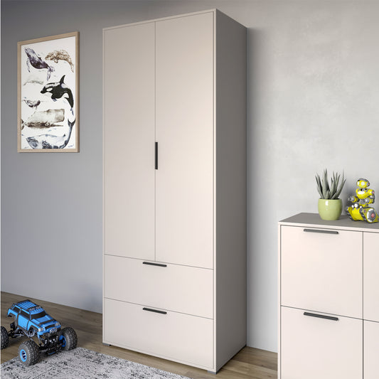 Шкаф распашный двухдверный LION Краш с 2 ящиками Кашемир (LION-044011)