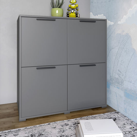 Тумба четырехдверная LION Краш 82x43x86 см 82x43x86 см Антрацит (LION-041753)