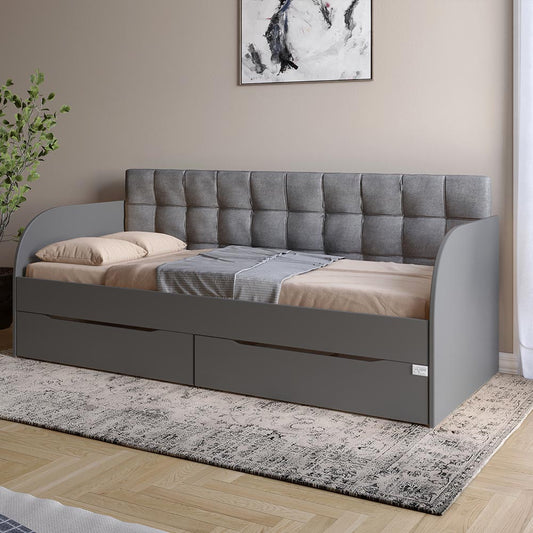 Детская односпальная кровать LION Л-7 с ящиками и ламелями Лили-95 90x190 см Антрацит (LION-044210)