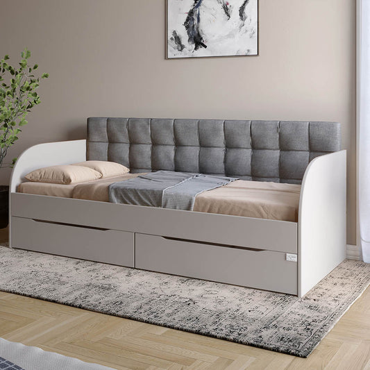 Детская односпальная кровать LION Л-7 с ящиками и ламелями Лили-95 90x190 см Кашемир (LION-044220)