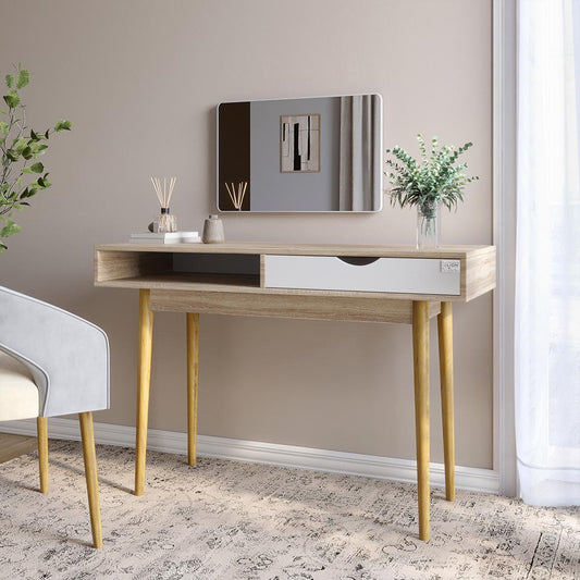 Письменный стол LION Сканди-1 Нимфея Альба (белый)/Дуб Сонома трюфель (LION-041195)