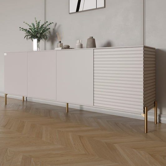 Комод на золотых металлических ножках LION Грей 204x38x76,5 см Кашемир/Кашемир (LION-042647)