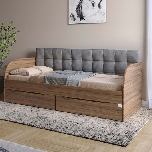 Детская односпальная кровать LION Л-7 с ящиками и ламелями Лили-95 90x200 см Дуб ливорно (LION-041091)