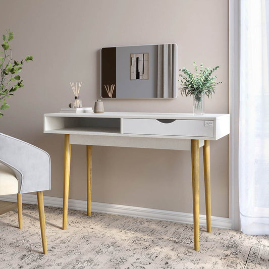 Письменный стол LION Сканди-1 Нимфея Альба (белый)/Бетон Style (LION-041190)