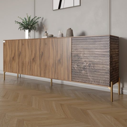 Комод на золотых металлических ножках LION Грей 204x38x76,5 см Дуб Ливорно/Дерево (LION-042663)