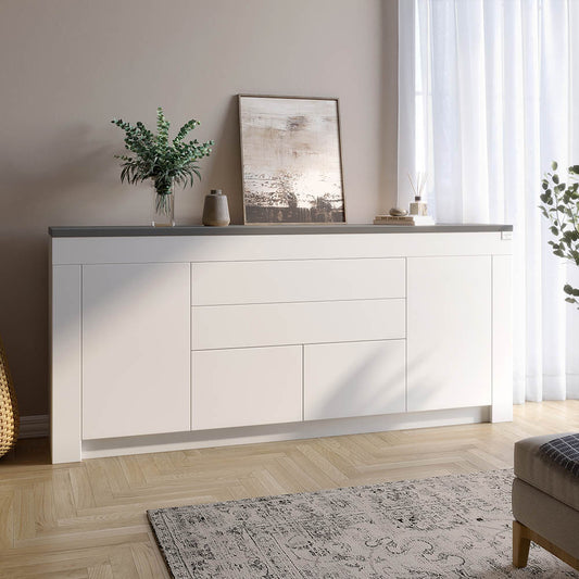 Большой комод LION Ларри-2 Нимфея альба/Антрацит (LION-041057) ТОП