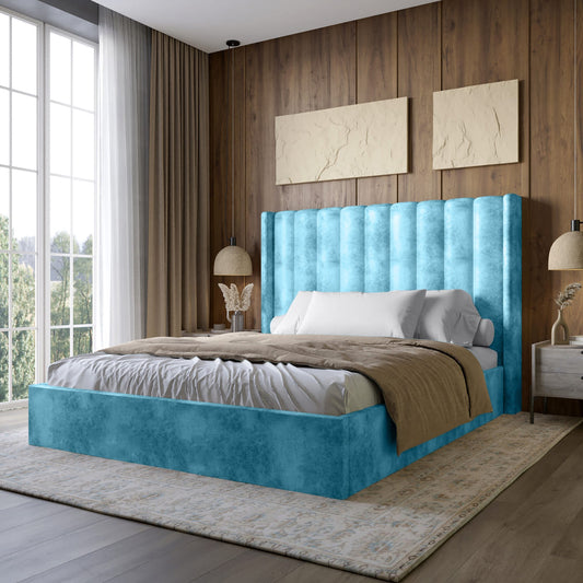 Двуспальная кровать с подъемным механизмом LION Нино 160x200 см SILK 502 Бирюзовый (LION-045064)