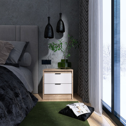 Тумба прикроватная Эверест Сити-450 45,2х38х44,2 см Дуб сонома/Белый (DTM-071090)