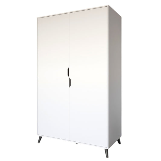 Шкаф двухдверный с черными ножками М-ЗОН Борн 1200 Нимфея Альба (белый) (MZN-031063)