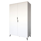 Шкаф двухдверный с черными ножками М-ЗОН Борн 1200 Нимфея Альба (белый) (MZN-031063)