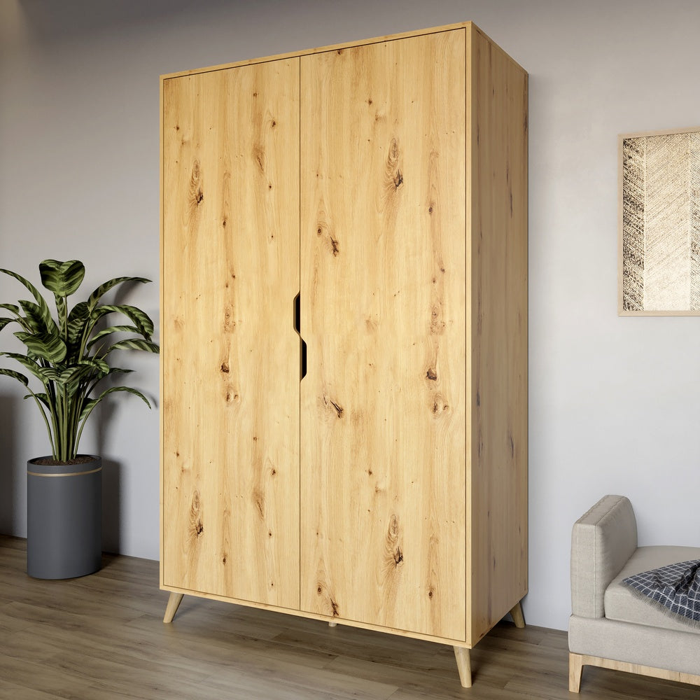 Шкаф двухдверный с ножками цвета светлый орех М-ЗОН Борн 1200 Дуб Артизан (MZN-031056)